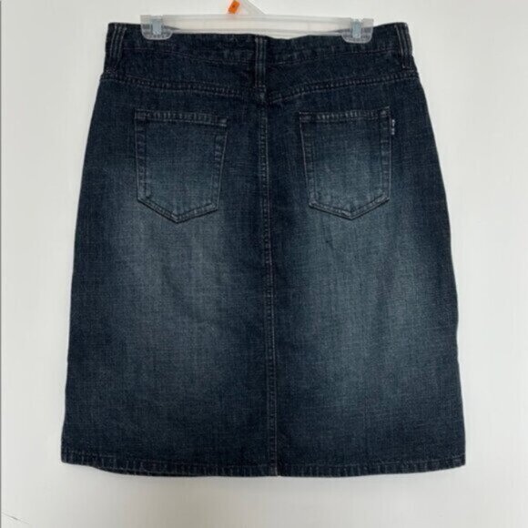 New] Route 66 (10) Cotton Blue Denim Knee-Length-Mini Zip Fly Jeans Skirt - Picture 3 of 8